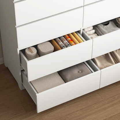 8 Drawers Dresser for Bedroom, Wood Bedroom Dresser Modern Drawer Chest, 8 Chest of Drawer, Tall Dresser for Closet, Dressers Organizer for Living Room, Closet, White