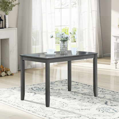 45.5 Inch Gray Rectangular Wooden Dining Table, Solid Wood Frame MDF Veneer 4-Person Kitchen Table