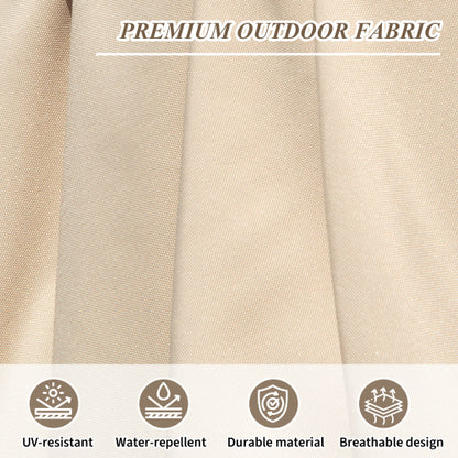 10'X10' Square Cantilever Umbrella with Center Pole, Beige (Base Not Included)