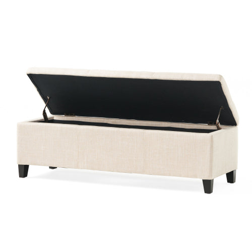 Upholstered Storage Ottoman, Solid Wooden Legs (old sku 57742.00LBE)