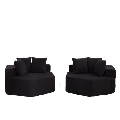 54 inch  Hexagonal Modular Chenille Lounge Chair 2-Pack, Compressed Shipping