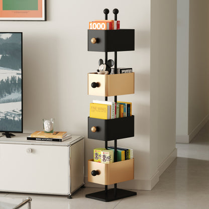 Gold Corner Box Bookshelf Side Table Storage Rack