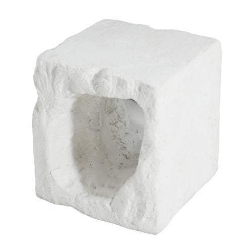 Lyra Outdoor Patio Karst Cave Inspired MGO Side Table, White