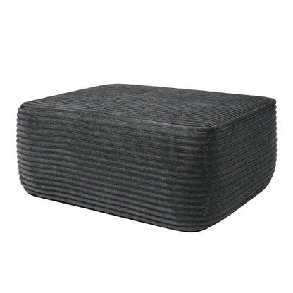 Plush Ottoman Grey Corduroy Modular Sofa Extension Seat
