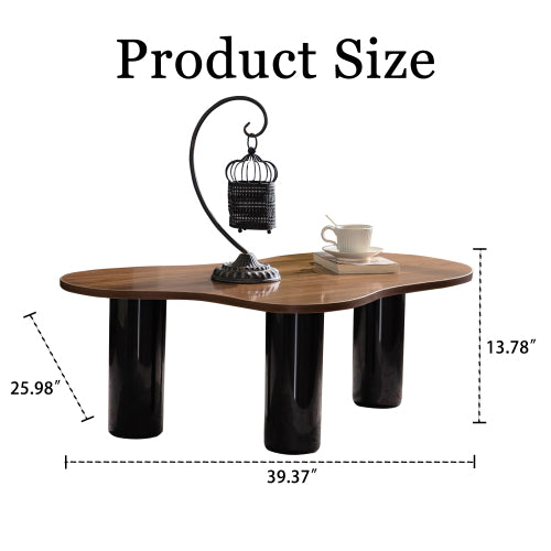 Cloud Shape Modern Coffee Table Irregular Design Easy Assembly Living Room Table