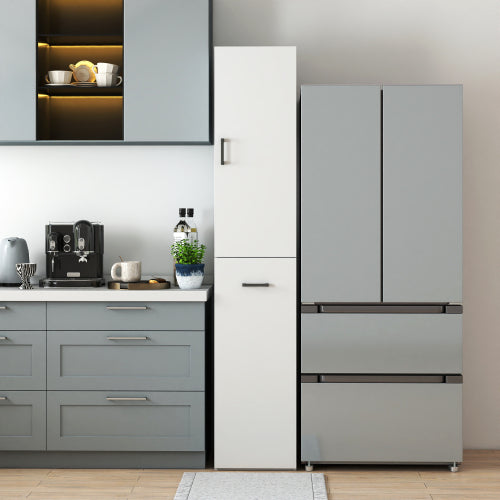Kitchen Pantry Tall Cabinet with Pull-Out Multi-Tier Storage Shelf