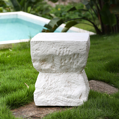 Cleo Outdoor Paito Modern Minimalist MGO Side Table, White