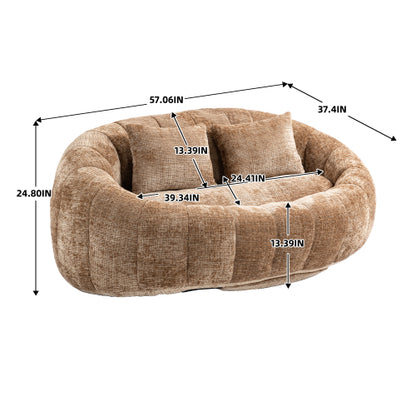 Bean Bag sofa Lazy Sofa Durable Comfort Lounger High Back Bean Bag Chair Couch for Adults and Kids, Indoor & Outdoor, Accent Floor Soft Lounge Chair (Coffee chenille)