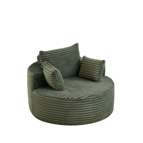 50"L Corduroy Sponge single sofa,No Assembly Required,Fluffy Modern Sleeper Chair for Living room, Bedroom, Lounge and Projection Room(Not a swivel chair.)