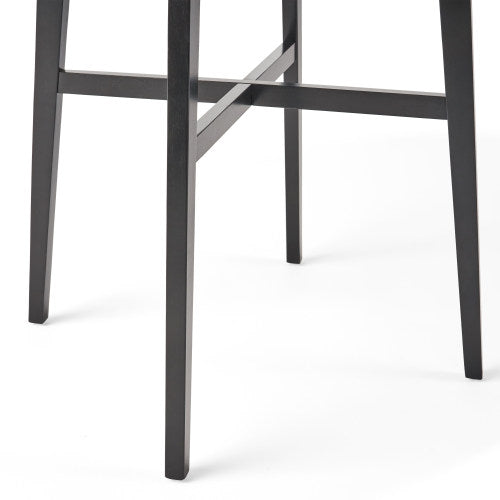 Modern Bar Height 42inch   Dining Table, Rubberwood Legs and Laminate Table Top, Paladina Marble Finish, Black