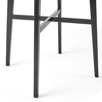 Modern Bar Height 42inch   Dining Table, Rubberwood Legs and Laminate Table Top, Paladina Marble Finish, Black
