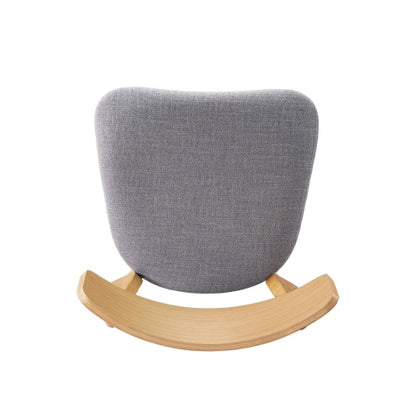 Mid-Century Upholstered Rubberwood Dining Chairs, Set of 2, Dark Gray/Natural