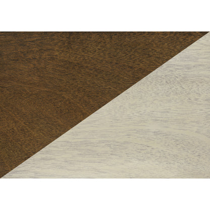 25 Inch Traditional Accent Table with Drawer, Brown & Antique White Veneer