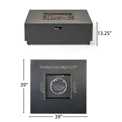 40  SQUARE IRON FIRE PIT - 50 000 BTU