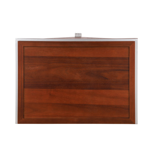 Mid-Century Modern Nightstand, 2 Drawers Wide Sofa Side Table,Wood Diamond Shaped End Table with Storage,Closet with Heavy Duty Base,Small Bedside Table for Bedroom,Living Room,Entrance, Dark Brown
