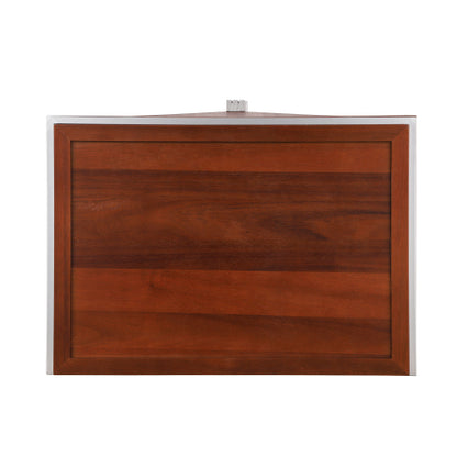 Mid-Century Modern Nightstand, 2 Drawers Wide Sofa Side Table,Wood Diamond Shaped End Table with Storage,Closet with Heavy Duty Base,Small Bedside Table for Bedroom,Living Room,Entrance, Dark Brown