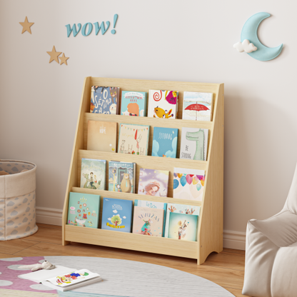 4-Tier Kids Bookshelf Display Shelf for Bedroom and Playroom