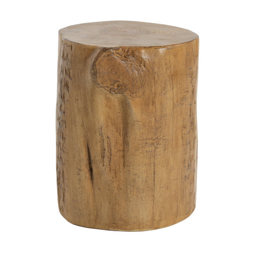16.25 inch MGO Side Table, Hand-Painted Wood Stump Accent Table for Both Indoor and Outdoor Use