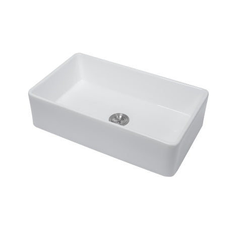 33 Farmhouse Sink - 33 x 20 x 9 Inch White Farmhouse Kitchen Sink Apron Front Porcelain Ceramic Single Bowl Kitchen Sinks