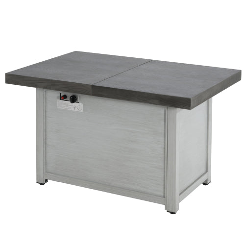 Extendable Rectangle Aluminum Alloy Fire Pit Table, 50,000BTU