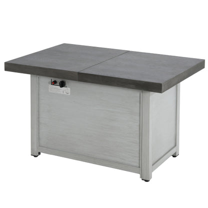 Extendable Rectangle Aluminum Alloy Fire Pit Table, 50,000BTU