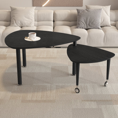 360 degree Rotatable modern Coffee Table for Living Room, solid wood legs with simply assemble Cocktail Table,