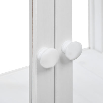 TOPMAX Patio 35.4inch x 17.7inch x 37.4inch Mini Wood Cold Frame Greenhouse with Wheels White