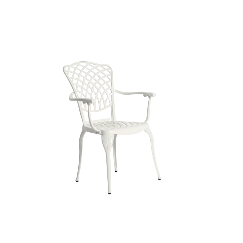 3 Piece Patio Bistro Set Cast Aluminum Bistro Table and Chairs Set of 2 with Umbrella Hole,All Weather Metal Bistro Table Set,Outdoor Patio Furniture Set for Garden White