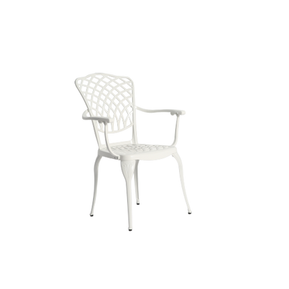 3 Piece Patio Bistro Set Cast Aluminum Bistro Table and Chairs Set of 2 with Umbrella Hole,All Weather Metal Bistro Table Set,Outdoor Patio Furniture Set for Garden White