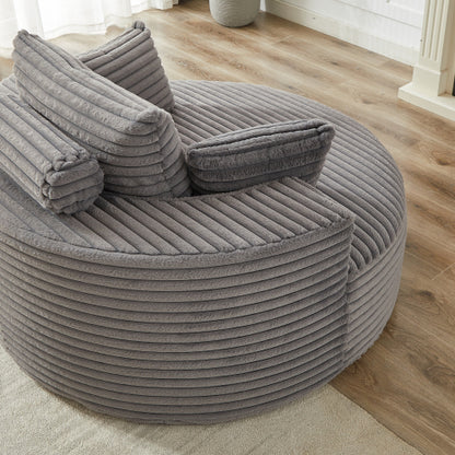 55 inch L Faux-Rabbit-Fur Corduroy Single Sleeper Chair, No Assembly