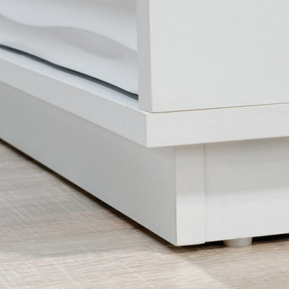 White Coastal Style 2-Shelf Adjustable Bookcase With Lower Drawer