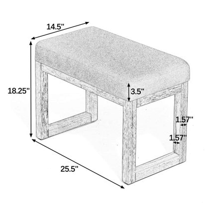 Shoe-changing bench, a shoe-changing bench with a wooden frame and a soft cushioned seat, can be placed freely and is suitable for small spaces without taking up much space -Dark Gray