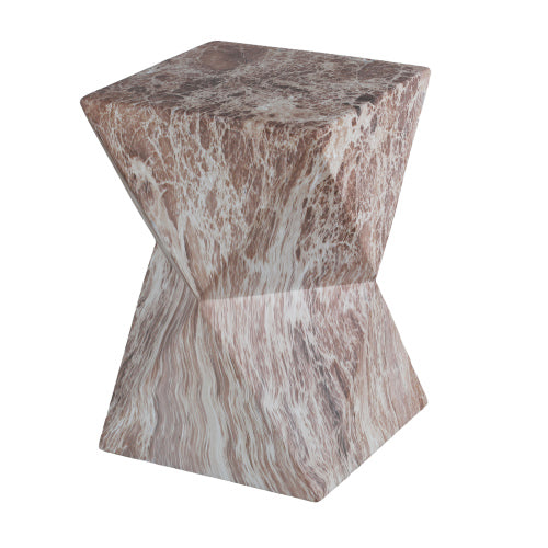 Cement Outdoor End Tables for Patio, GardenAccent Table Faux Terrazzo Accent Table, Modern Small Round Side Tablefor Outside, Tree Stump Garden Stool DrumTable indoor and Outdoor