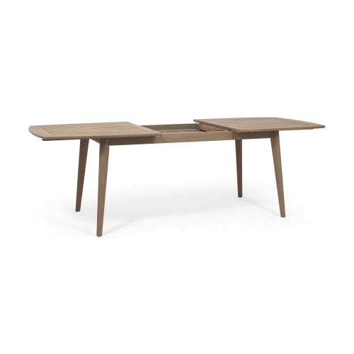Outdoor Acacia Wood Expandable Dining Table, Gray