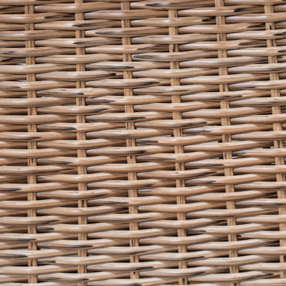 Outdoor 1pcs Acacia Wood Bench,Teak Finish+ Brown Wicker