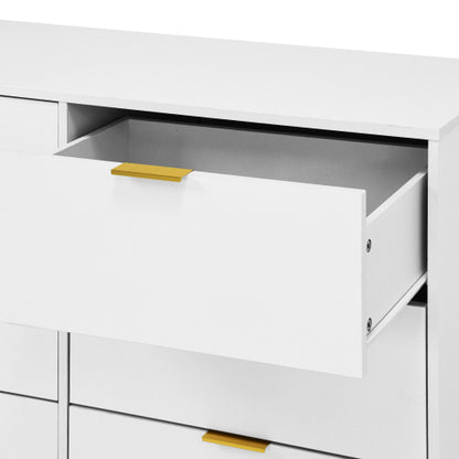 Modern 6-Drawer Dresser, Chest of Drawers for Bedroom, Living Room, Hallway, and Entryway - Large Storage Cabinet White