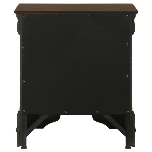 Cappuccino 2-Drawer Nightstand with Bail Handles