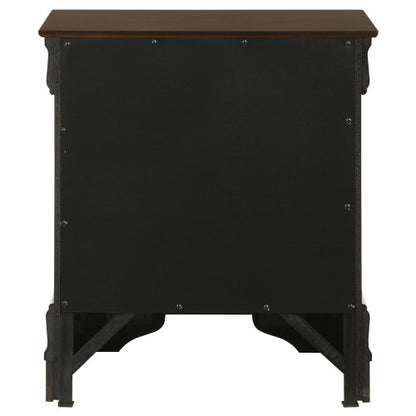 Cappuccino 2-Drawer Nightstand with Bail Handles
