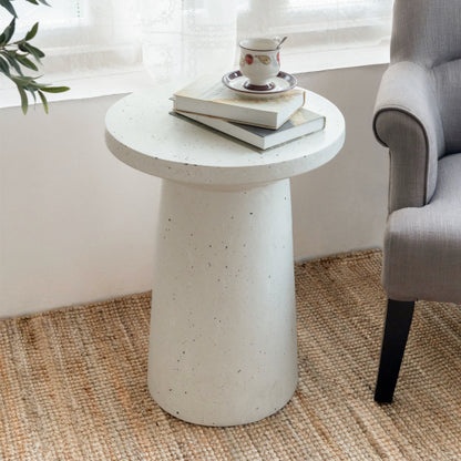 Outdoor 24" H MGO Terrazzo Side Table, White