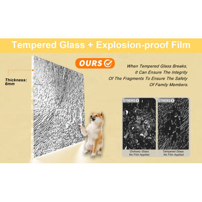 Frameless Double Sliding Shower Door 56-60 "W x 74" H, 5/16 "(8mm) Tempered Glass, Explosion Proof Film, Stainless Steel Handle, Square Tube Track, Matte Black