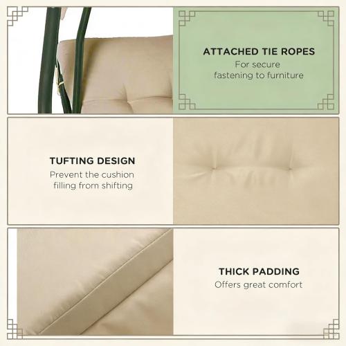 Set of 2 Replacement Cushions,Outdoor Porch Swing Cushions
