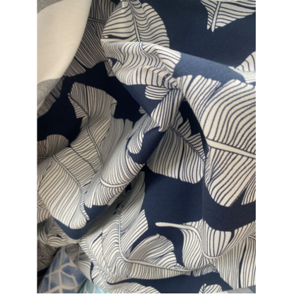 2 Pcs Set Indoor/Outdoor Chaise Lounge Chair Cushion Outdoor Furniture Cushion with Ties, Patio Seat Cushion for Lawn,Pool & Beach,75" x 22.8" x 2" (Blue/Leaf)