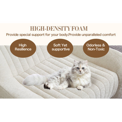 Adult Oversized Chenille Bean Bag Chair with Armrests, Floor Lazy Sofa