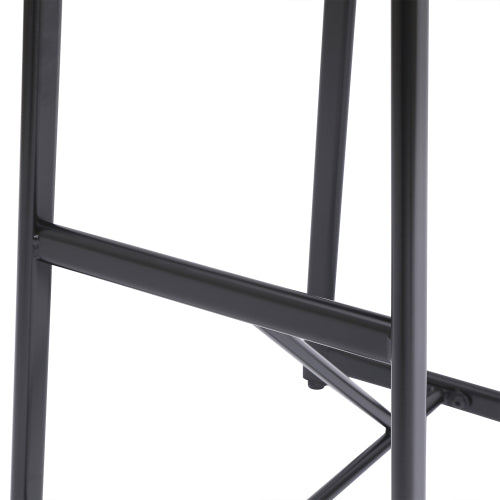 27inch H Barstool Set of 3 Wooden Round Bar Stools with Footrest Modern Kitchen Chairs for Counter (Black & Black)