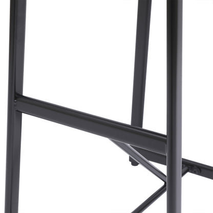 27inch H Barstool Set of 3 Wooden Round Bar Stools with Footrest Modern Kitchen Chairs for Counter (Black & Black)