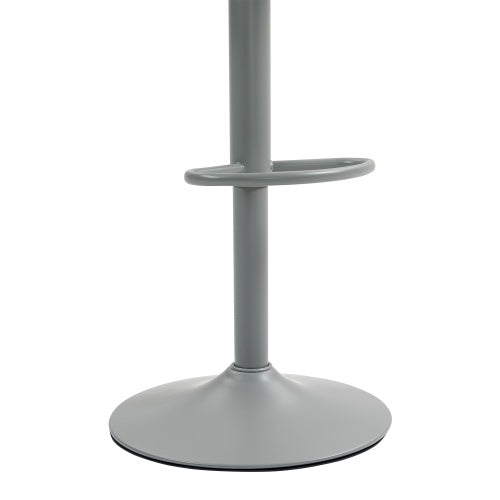 Bar Stools Set of 2  Modern PU Leather Counter Height Barstools with Back, Height Adjustable Swivel Kitchen Island Chairs, Armless, Large Base-Gray