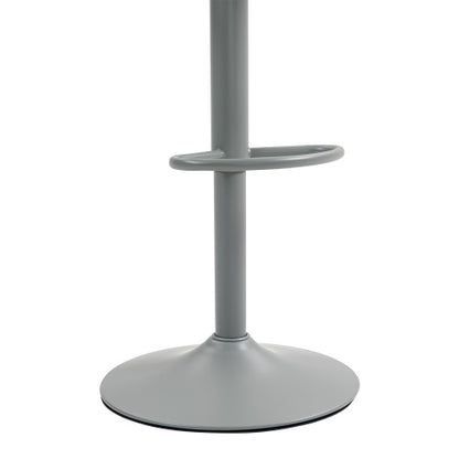 Bar Stools Set of 2  Modern PU Leather Counter Height Barstools with Back, Height Adjustable Swivel Kitchen Island Chairs, Armless, Large Base-Gray