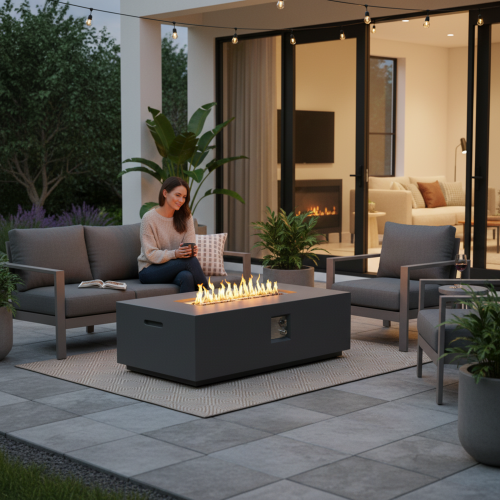 Concrete Propane/Natural Gas Fire Pit Table