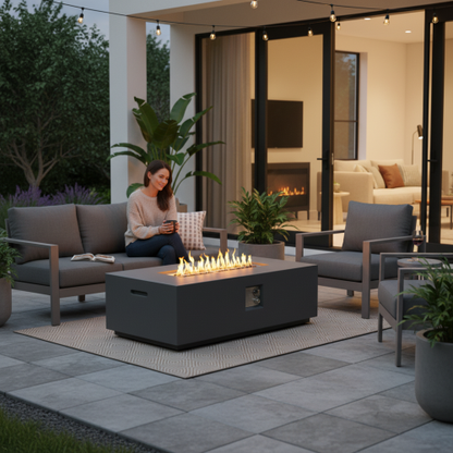 Concrete Propane/Natural Gas Fire Pit Table