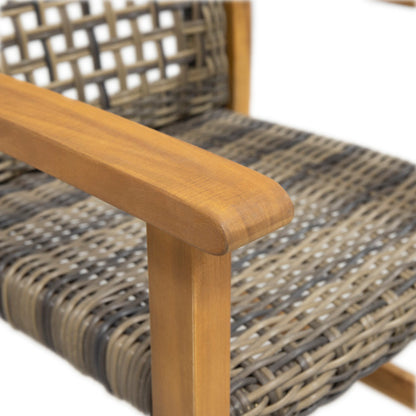 HAMPTON WOOD AND WICKER DINING CHAIR( SET OF 2 )